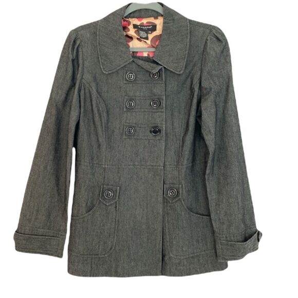 Sandro Double Breasted Peacoat In Grey - Picture 11 of 11
